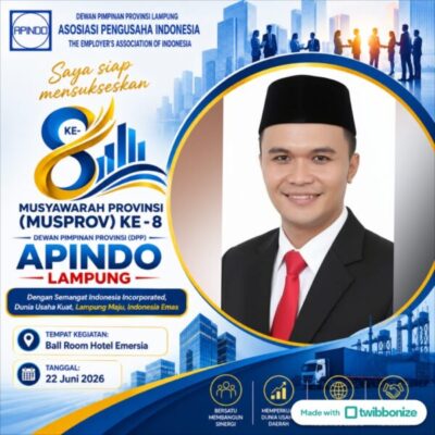 Jamal Sebut APINDO Lampung Punya Peran Strategis Dorong Investasi dan Pertumbuhan Ekonomi Daerah