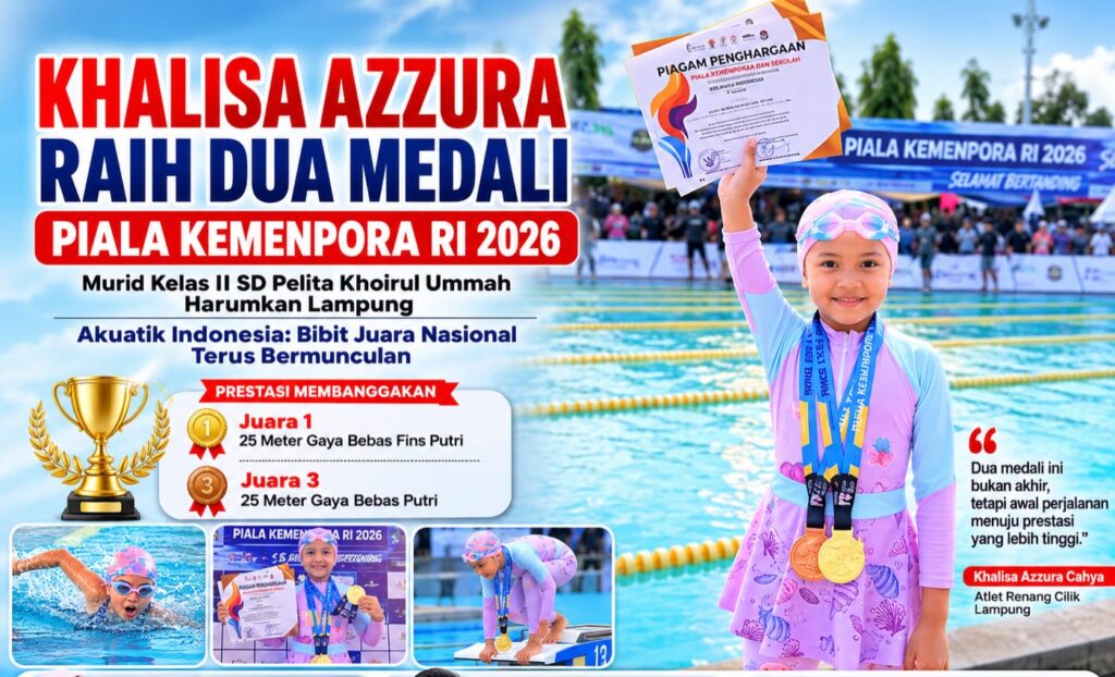 Khalisa Azzura Cahya Borong Dua Medali di Kejuaraan Renang Piala Kemenpora RI 2026