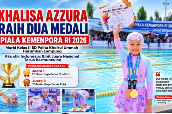 Khalisa Azzura Cahya Borong Dua Medali di Kejuaraan Renang Piala Kemenpora RI 2026