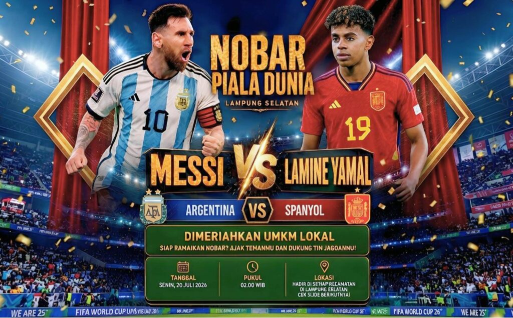 Gelar Nobar Final Piala Dunia di 17 Kecamatan, Pemkab Lampung Selatan Hidupkan UMKM Lokal