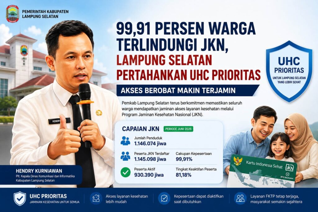 Akses Berobat Kian Terjamin, Kepesertaan JKN Lampung Selatan Tembus 99,91 Persen