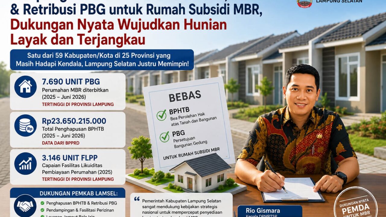 Lampung Selatan Tegaskan Dukung Rumah Subsidi MBR, Bebaskan BPHTB dan PBG, Terbitkan 7.690 Izin Bangunan