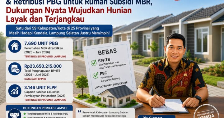 Lampung Selatan Tegaskan Dukung Rumah Subsidi MBR, Bebaskan BPHTB dan PBG, Terbitkan 7.690 Izin Bangunan