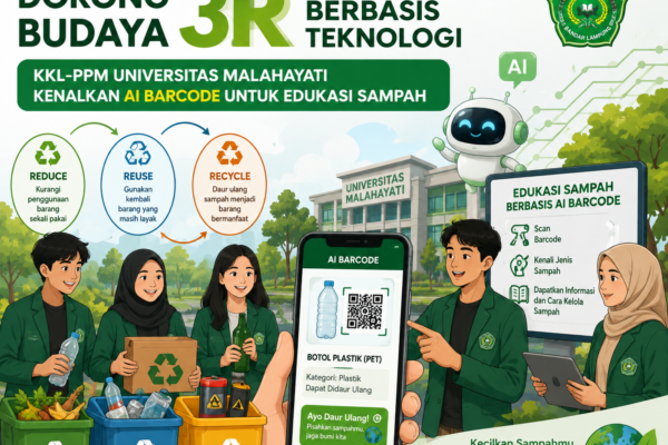 Dorong Budaya 3R Berbasis Teknologi, KKL-PPM Universitas Malahayati Kenalkan AI Barcode untuk Edukasi Sampah