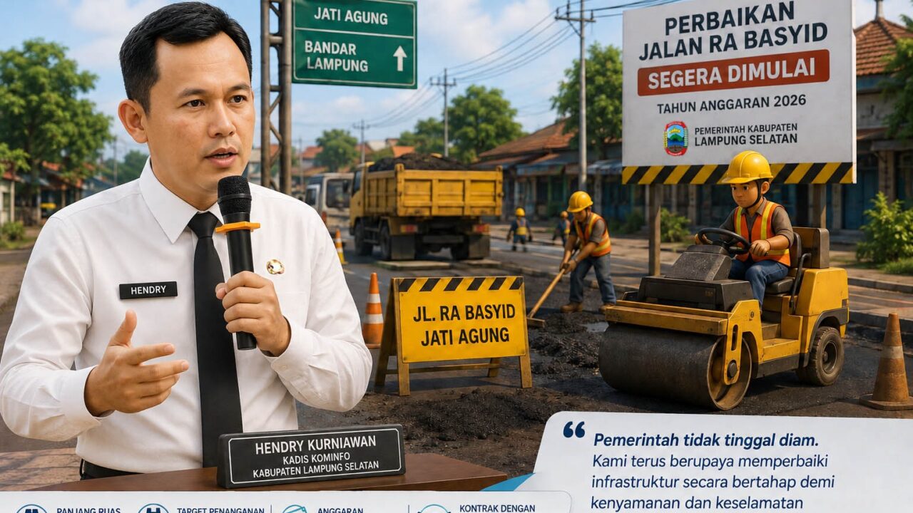 Jalan RA Basyid Jati Agung Segera Diperbaiki, Pemkab Lampung Selatan Alokasikan Rp1,13 Miliar